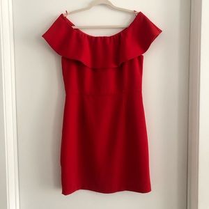 Off-shoulder sheath dress